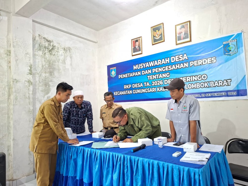 Penetapan RKP Desa 2026 : Wujud Sinergi Pemerintah Desa dan BPD Jeringo dalam Merencanakan Pembangunan yang Berbasis pada Kebutuhan Masyarakat 